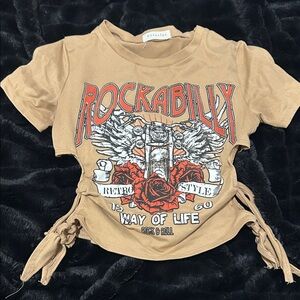 Rockabilly Tan Graphic T-Shirt